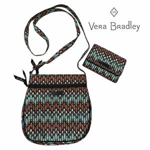 Vera Bradley Sierra‎ Stream Crossbody Bag and Matching Trifold Wallet
